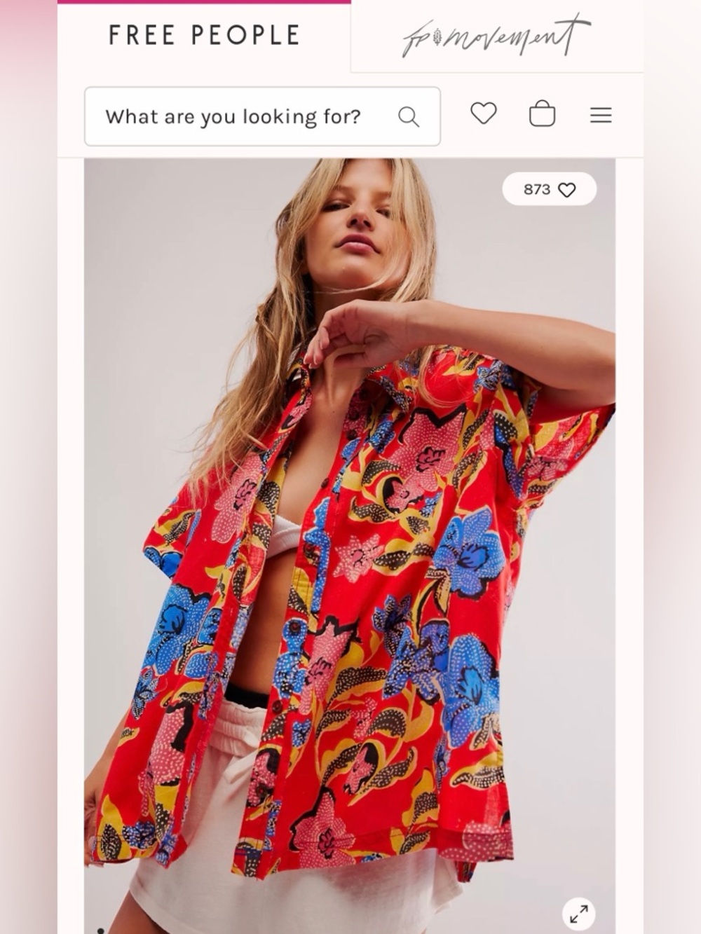 Free People Retro Tropics Palm Linen Top 🔥 Size XS Oversized